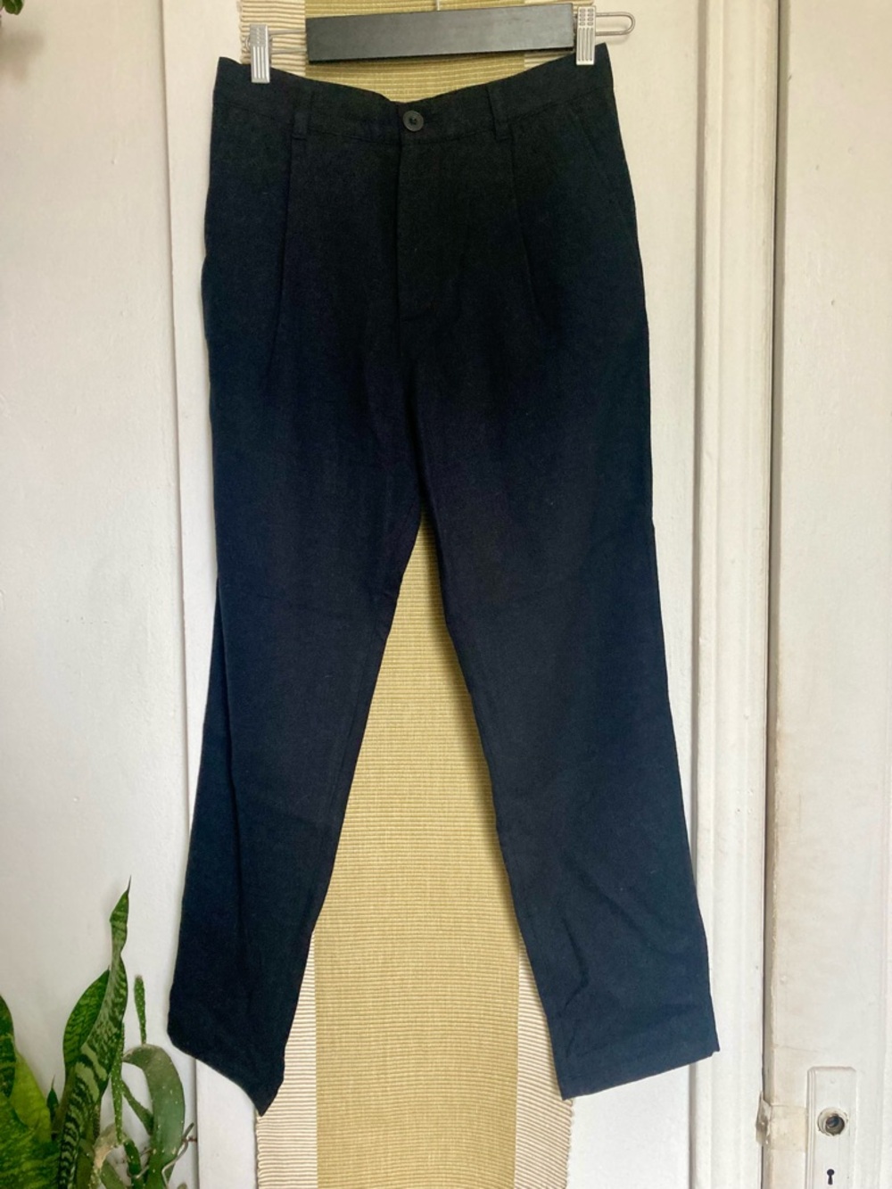 COS Black Tailored Tapered Trousers with Front Pleats